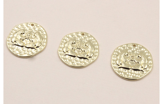 Medalla 16mm latón Dorado Horóscopo GEMINIS