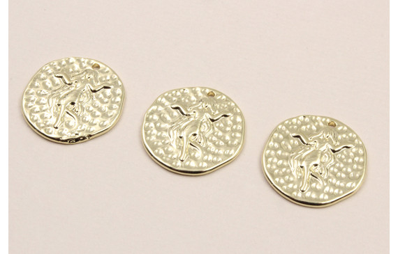 Medalla 16mm latón Dorado Horóscopo VIRGO