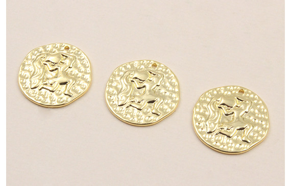 Medalla 16mm latón Dorado Horóscopo ACUARIO