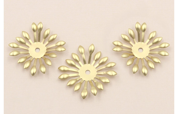 Cuenta Flor 16 Pétalos agujero Dorado Mate 22*22mm