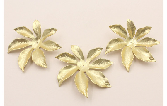 Cuenta Flor 7 pétados 55mm diametro Dorada Mate