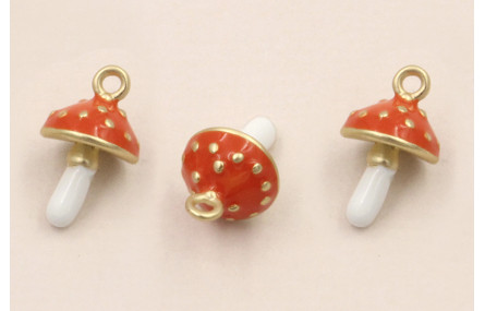 Colgante seta 12*6mm Blanca y Naranja