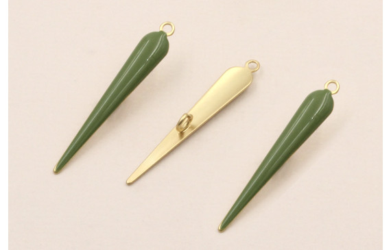 Colgante Cuña esmaltada 23*5mm Verde