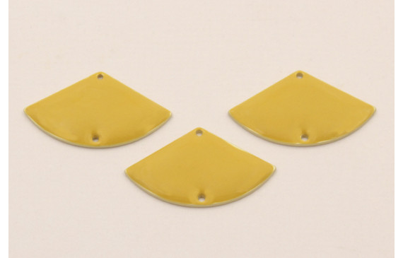 Pieza Abanico de 24*14mm esmalte Amarillo