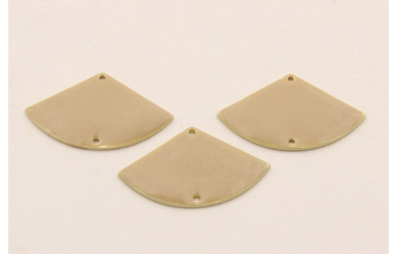 Pieza Abanico de 24*14mm esmalte Beige