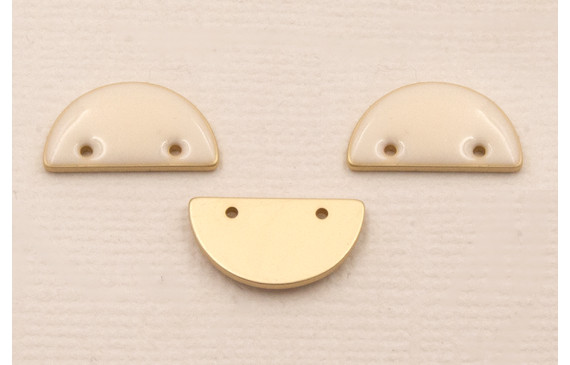 Cuenta Semicirculo 15*7mm esmalte Rosa claro