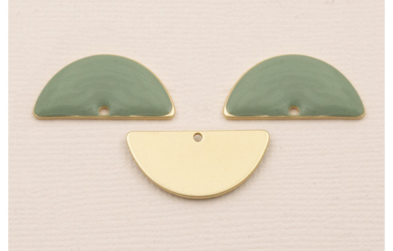 Cuenta Semicirculo Esmaltado 26*12mm Turquesa