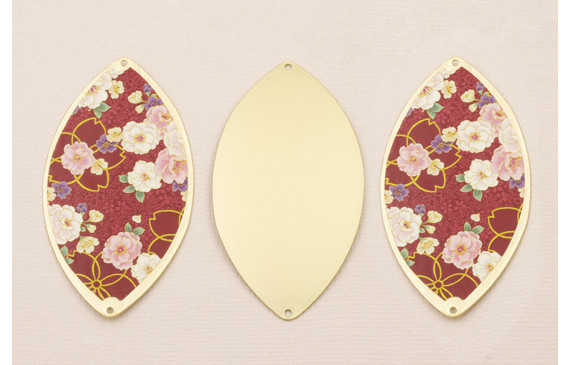 Ovalo 60*33 Oro Mate Estampado Rojo