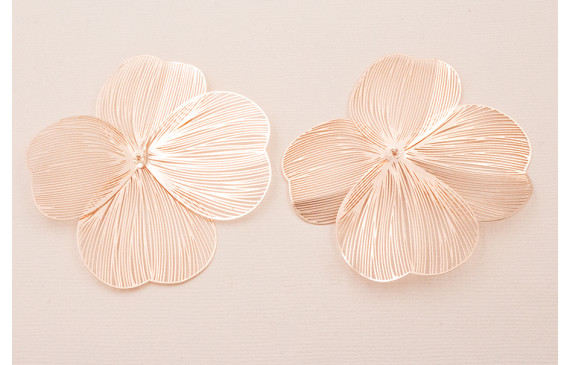 Cuenta Flor 70mm 4 pétalos Moldeable Cobre