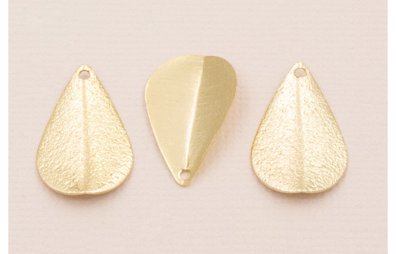 Péndulo doblado 20*12mm Oro y Oro satinado