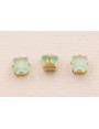 Cabujónn cristal  4*4mm color verde Opal