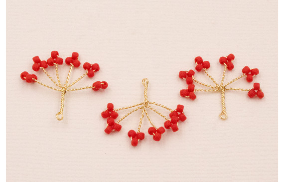 Cuenta Ramillete 6 pétalos 20*15mm Rojo