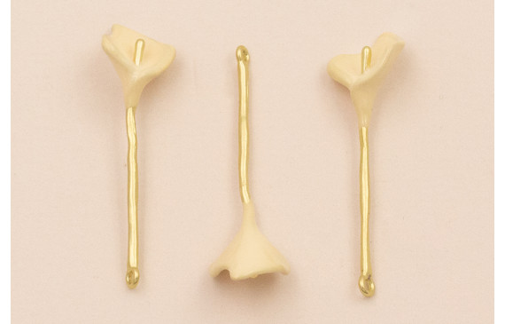 Colgante Cala 40*10 Esmalte Beige Oro Mate