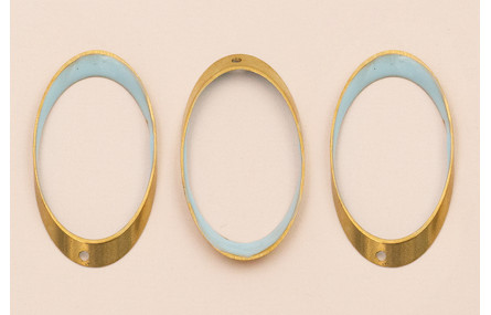 Ovalo Biselado 40*22 Esmalte Azul