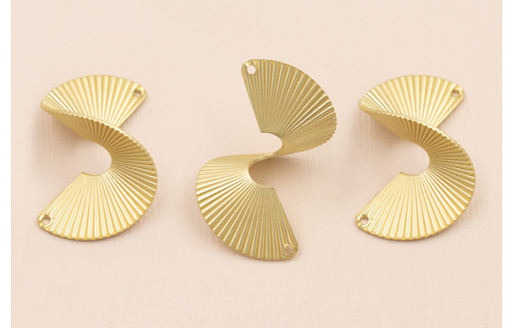 Pieza circular rizada de 35*26mm Oro Mate