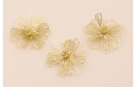 Flor 3 capas 46mm diamtro Oro Mate