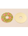 Disco 60mm  Oro Mate Hojas verdes y Flores rosas