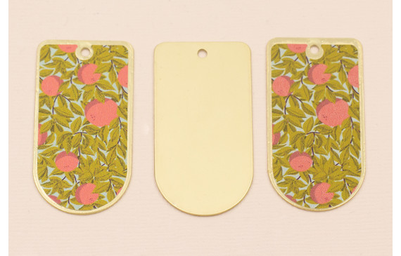 Pieza 50*25 Oro mate Hojas verdes y Flores rosas