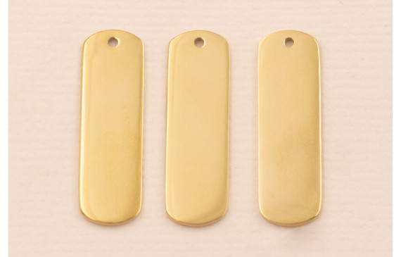 Colgante Chapa Acero Inox 316L 22*7mm Oro