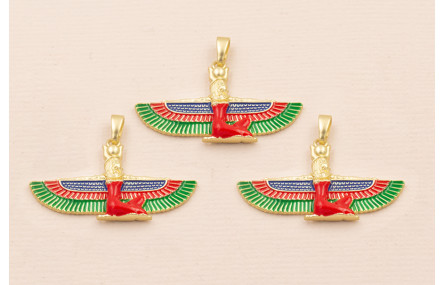 Pieza Egipcia de 35*18 Oro Mate Aul, verde y Rojo