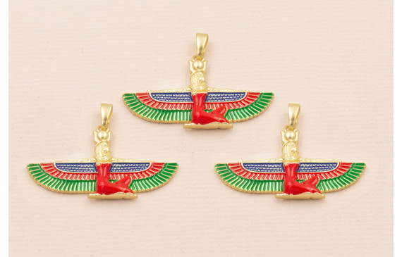 Pieza Egipcia de 35*18 Oro Mate Aul, verde y Rojo