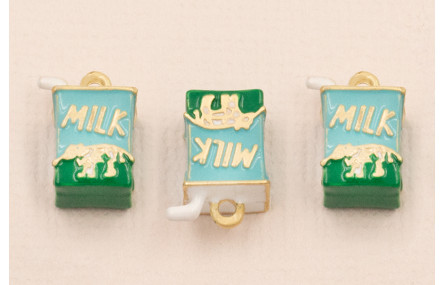 Colgante Caja Leche 10*6mm Azul y Verde
