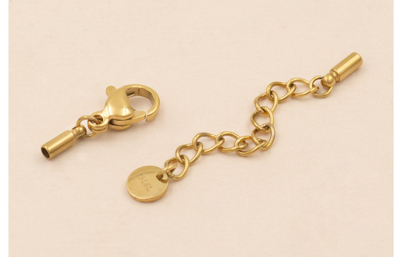 Cierre Complero Acero 316L con terminal de 1mm Oro