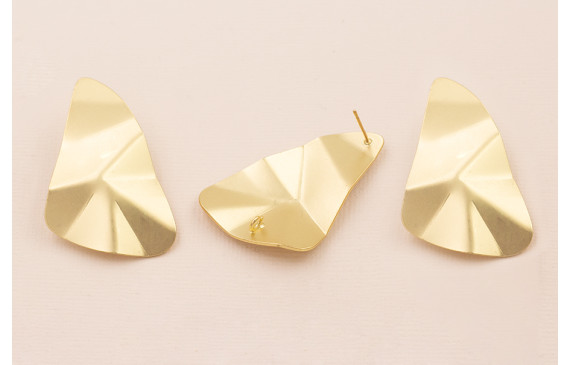 Pendiente Péndulo Arrugado 47*27mm Oro Mate