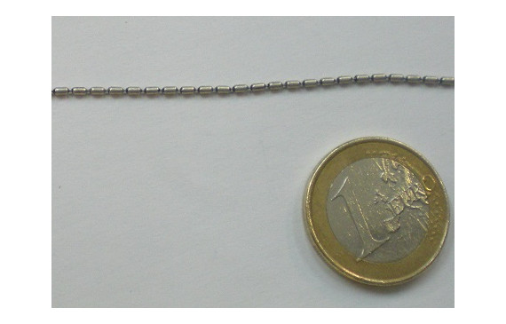 Cadena torpedos 2*1mm Plata Vieja