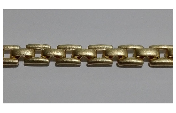 Cadena eslabones planos 4mm ancho Oro Mate