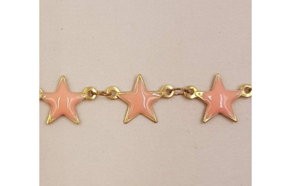 Cadena estrellas esmaltadas 9mm Rosas