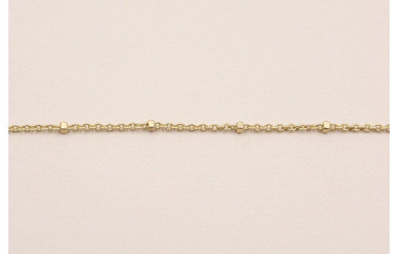 Cadena eslabón 1mm microbola de 1,5mm Dorado Mate