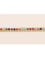 Cadena cristal multicolor 3*2mm  Dorado Mate