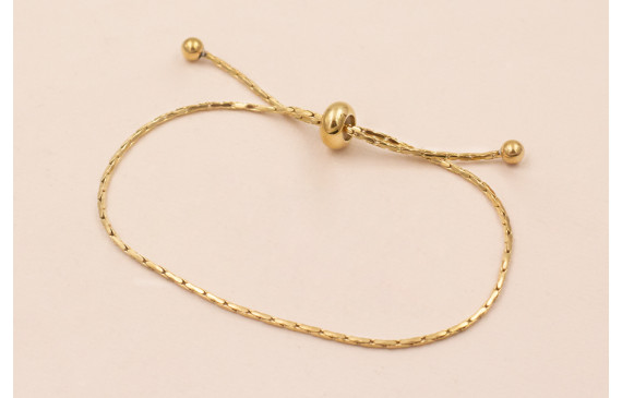 Pulsera Acero Inox. Cordón de 1mm extensible