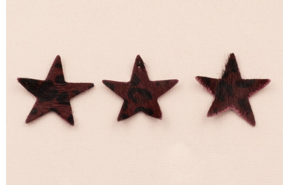 Estrella Piel Tintada 27mm Leopardo granate