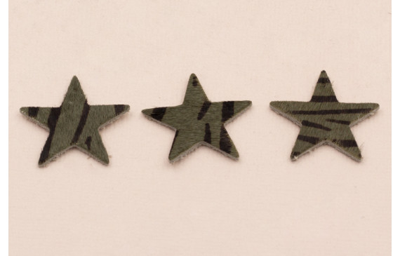 Estrella Piel Tintada 27mm Cebra Gris