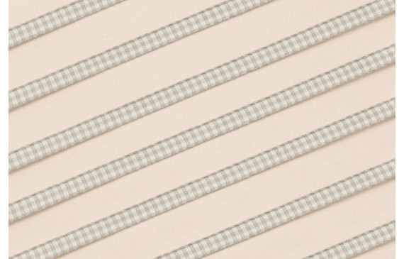 Lazo de Mini Vichy 5mm cuadros Grises