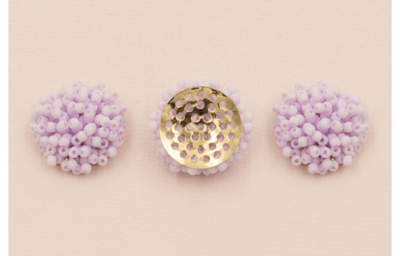 Disco de 20mm con abalorio engarzado Lila