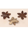 Flor 6 pétalos 55mm diámetro Marrón y Metal