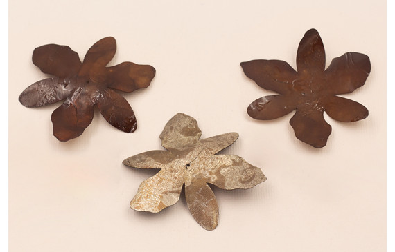 Flor 6 pétalos 55mm diámetro Marrón y Metal