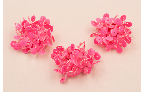 Semi Bola de 45mm de Lentejuelas Fuxia