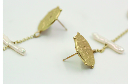 Pendientes perno chapa santo 17mm con colgante de