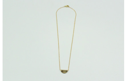 Solitario con mini terminal en latón y cadena de e