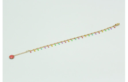 Pulsera sencilla de cadena con colgantes esmaltado