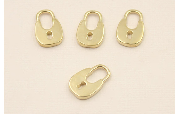 Pieza Candado 17*10*2,5mm Baño Oro 18K y 3 micras