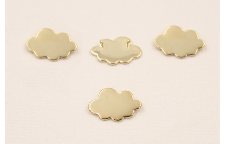 Pieza Nube aranderas atrás 16*11*1mm Baño Oro 18K