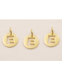 Colgante letra E 10mm Baño Oro 18K, 3Micras