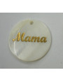 Chapa Nacar 25mm con Mama dorada