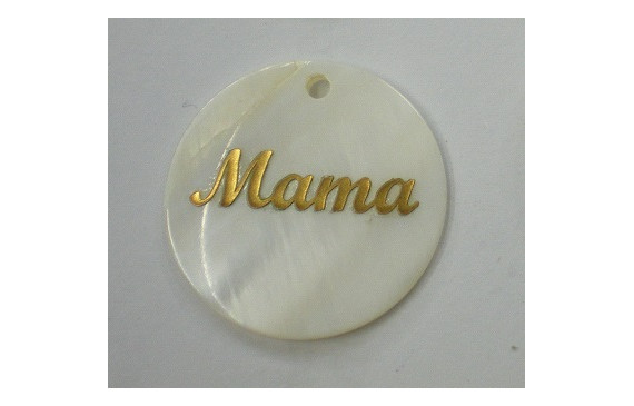 Chapa Nacar 25mm con Mama dorada