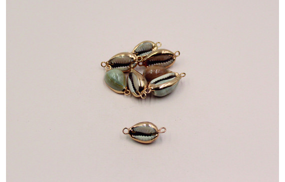 Caracola borde dorado 18*10mm dos anillas